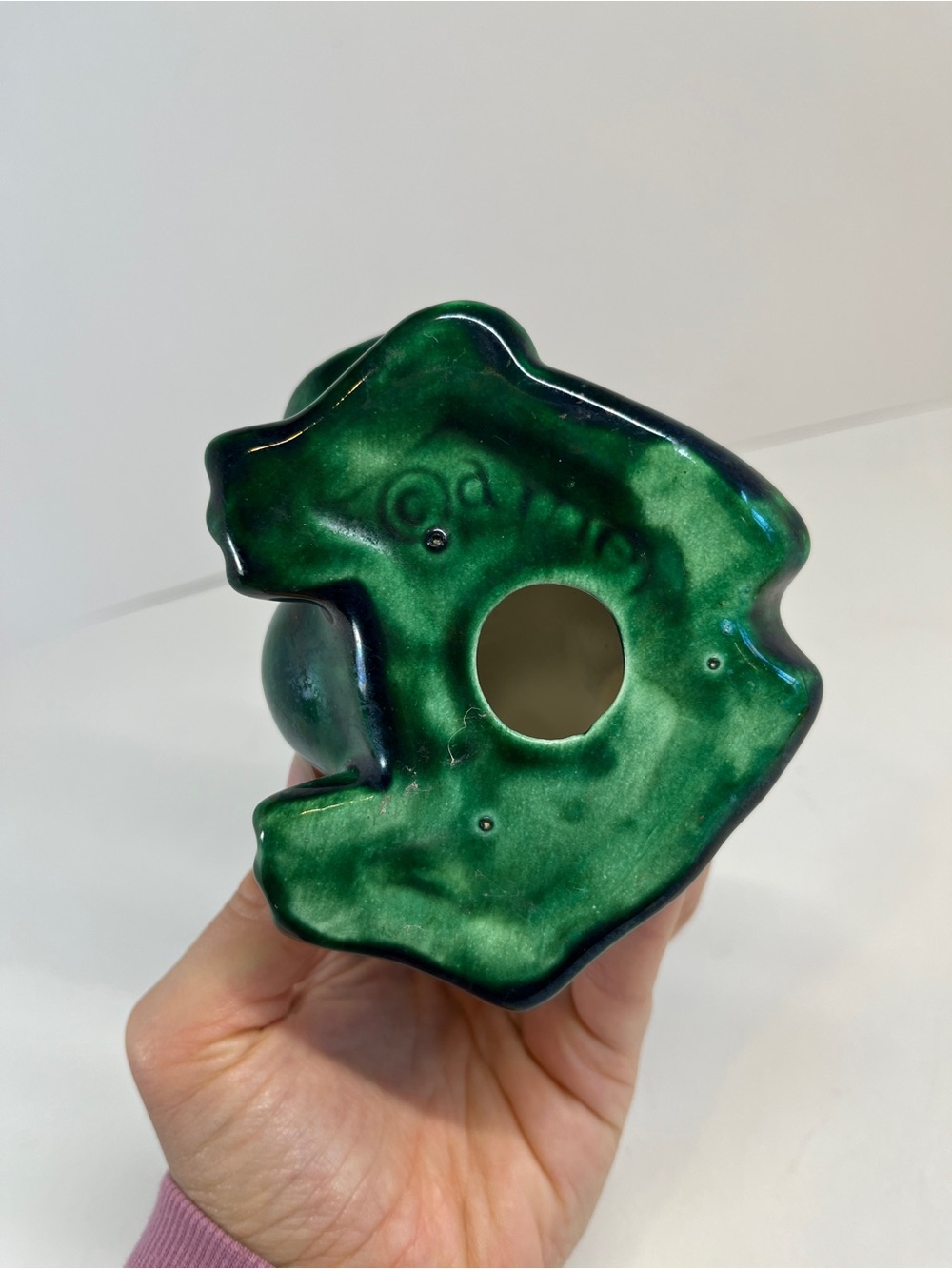 Vintage Arnels 1970s Frog Figurine Ceramic Whimsical Cottagecore Farmhouse Decor - Picture 6 of 9